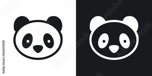 Panda icon in black and white glyph versions