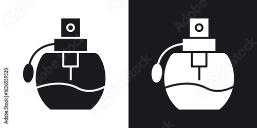 Parfum icon in black and white glyph versions