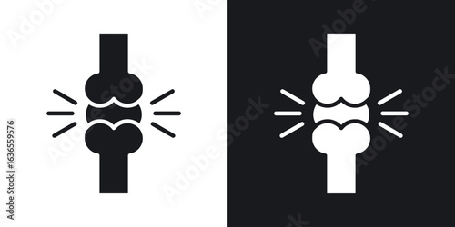 Osteoporosis icon in black and white glyph versions