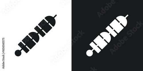 Kebab icon in black and white glyph versions