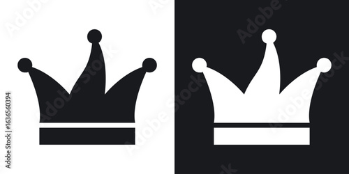 Joker hat icon in black and white glyph versions