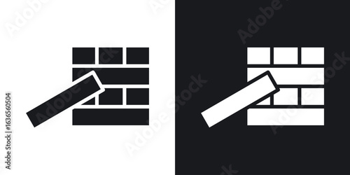 Jenga icon in black and white glyph versions