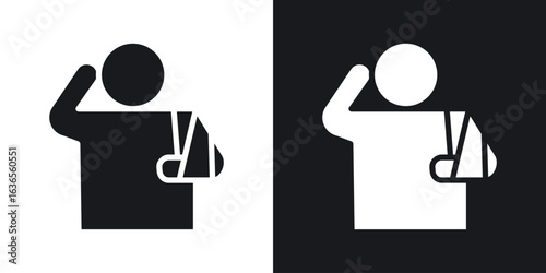 Injury icon in black and white glyph versions
