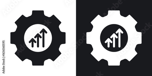 Improvement icon in black and white glyph versions