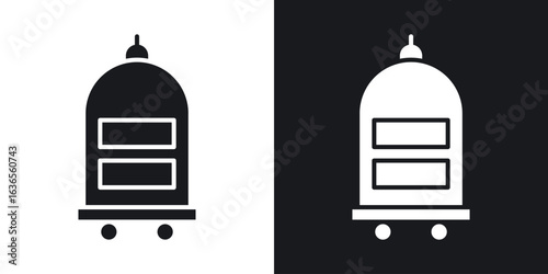 Hotel service icon in black and white glyph versions