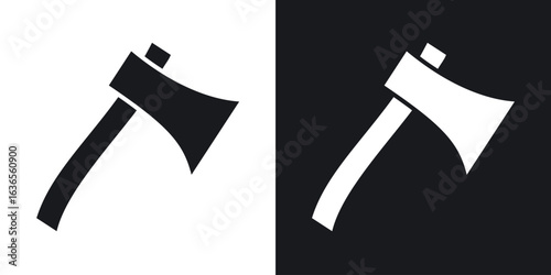 Hatchet icon in black and white glyph versions