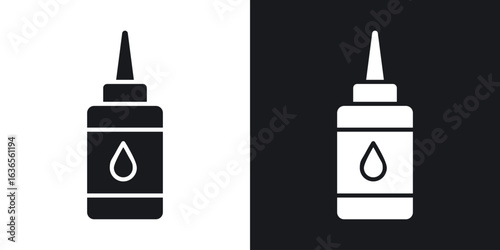 Glue bottle icon in black and white glyph versions