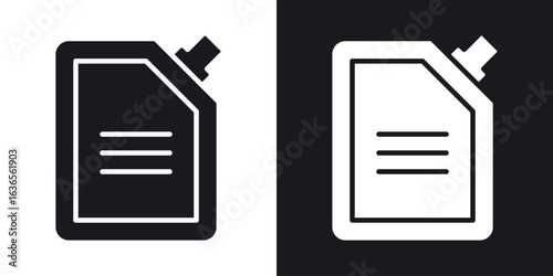 Doy pack pouch icon in black and white glyph versions