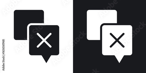 Disagreement icon in black and white glyph versions