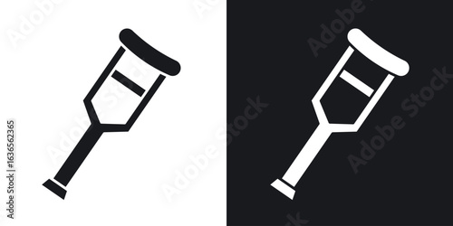 Crutch icon in black and white glyph versions