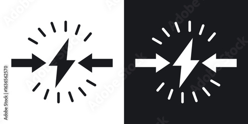 Conflict icon in black and white glyph versions