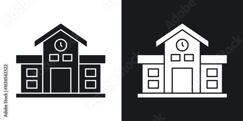 Campus icon in black and white glyph versions