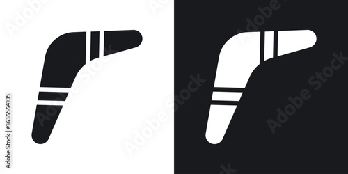 Boomerang icon in black and white glyph versions