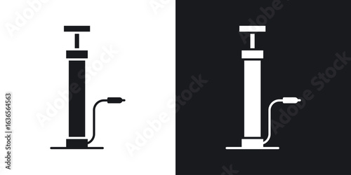 Air pump icon in black and white glyph versions