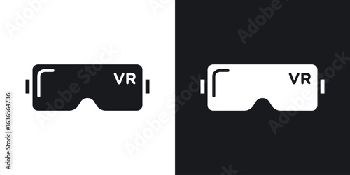 AR headset icon in black and white glyph versions