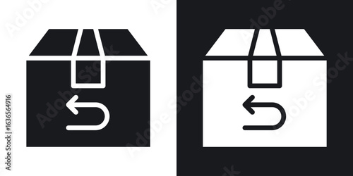 Return purchase icon in black and white glyph versions