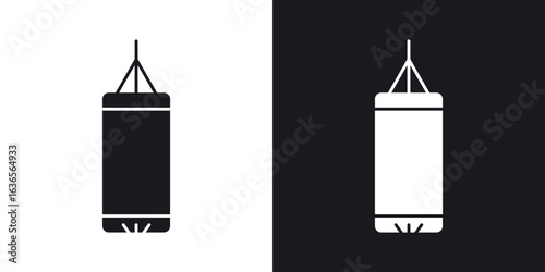 Punching bag icon in black and white glyph versions