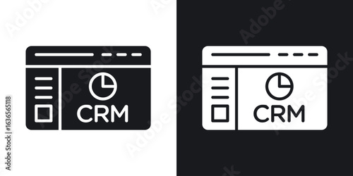 CRM icon in black and white glyph versions