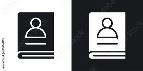 Biography icon in black and white glyph versions