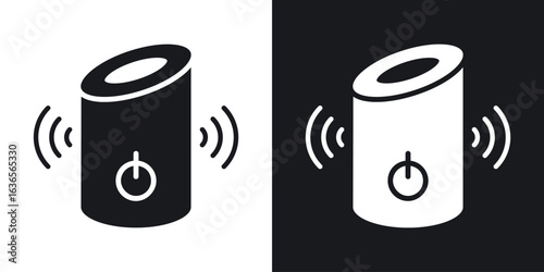 Smart speaker icon in black and white glyph versions