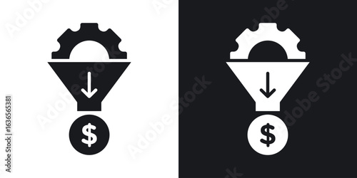 Lead generation icon in black and white glyph versions