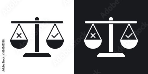 Ethics icon in black and white glyph versions