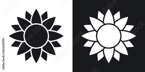 Flower icon in black and white glyph versions