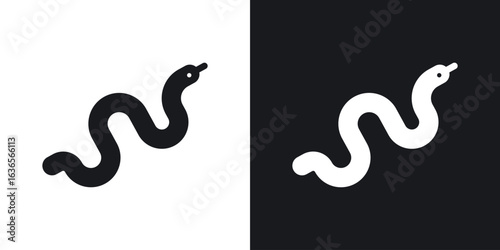 Snake icon in black and white glyph versions