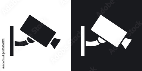 Security camera icon in black and white glyph versions