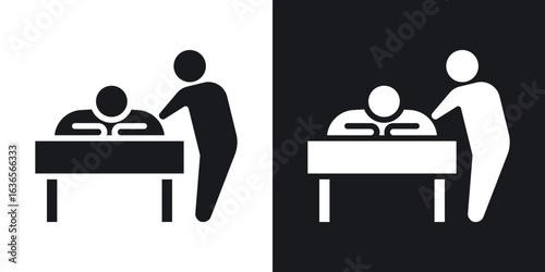 Massage icon in black and white glyph versions