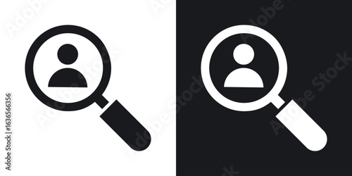 Hiring icon in black and white glyph versions