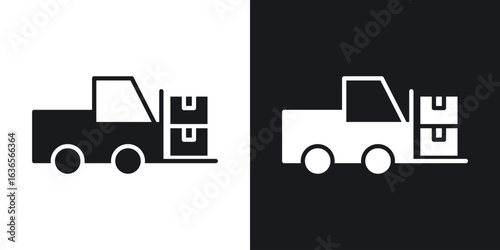Forklift icon in black and white glyph versions