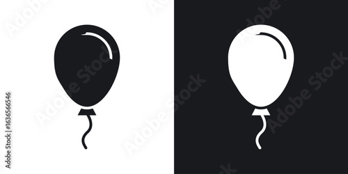 Balloon icon in black and white glyph versions