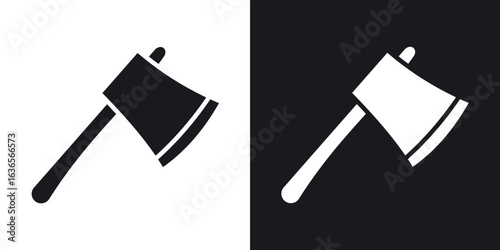 Axe icon in black and white glyph versions