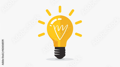 A lightbulb icon shining brightly, symbolizing ideas, creativity, and innovation.