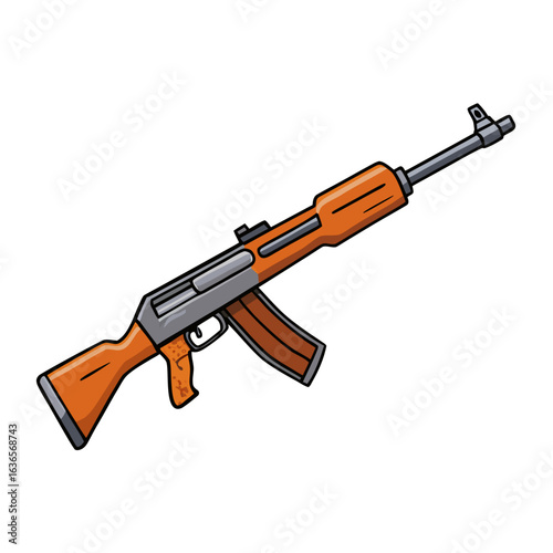 Creative Dragunov SVD Gun Vector Style on White