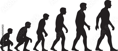 Silhouette of theory of evolution of man