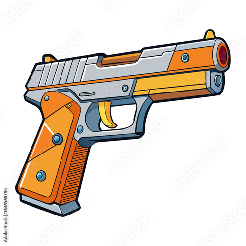 Creative Kriss Vector SMG Gun Vector Style on White
