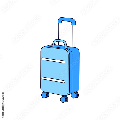 Light blue rolling suitcase with accents luggage travel