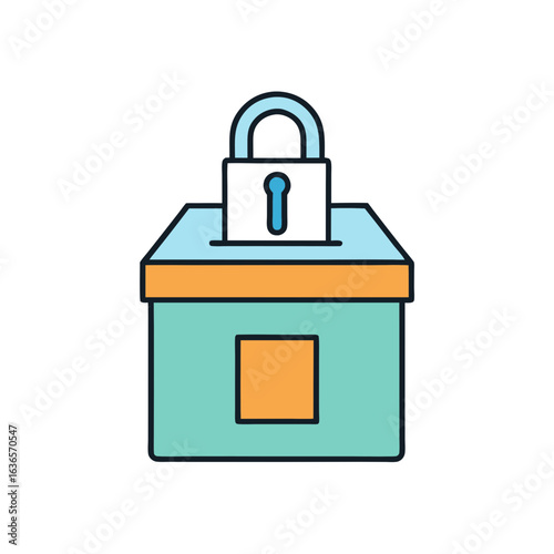 Locked ballot box with keyhole security voting