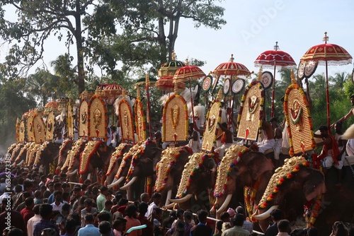 Photography classical pooram festivels in thrissur, kerala, india