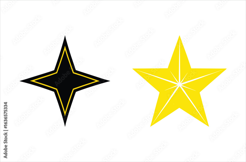 Obraz premium Five pointed yellow star icon. Cartoon illustration of five pointed yellow star vector icon for design element