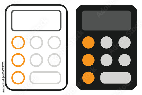 Set of calculator icons Vector. calculator icon. Calculator icons set line and glyph vector icon. vector illustration-simple illustration of calculator, perfect for calculator logos and icons eps 10