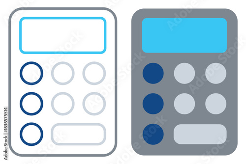Set of calculator icons Vector. calculator icon. Calculator icons set line and glyph vector icon. vector illustration-simple illustration of calculator, perfect for calculator logos and icons eps 10