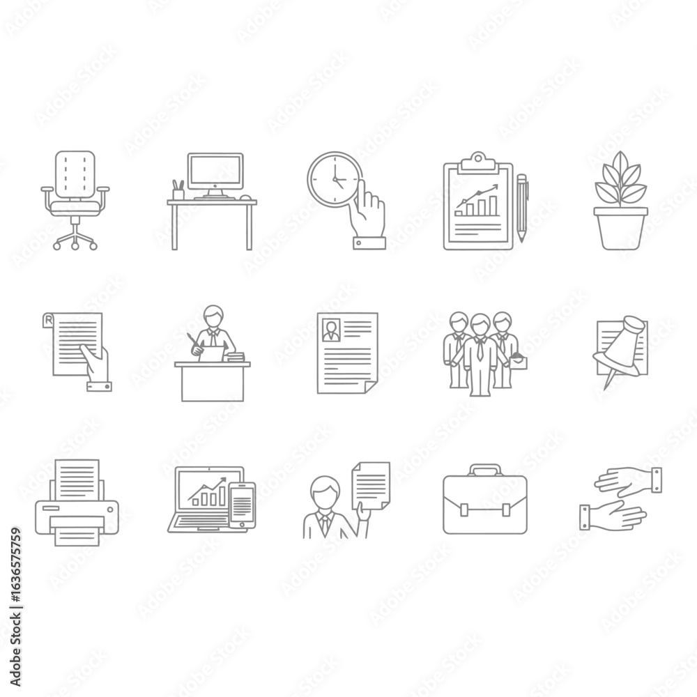 Fototapeta premium Office Business Icon Set