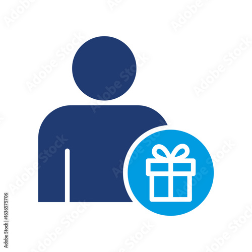 Gift Icon Vector Illustration Blue Version