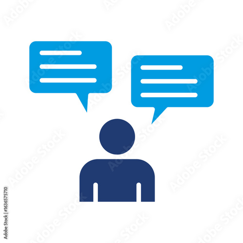 Opinion Icon Vector Illustration Blue Version