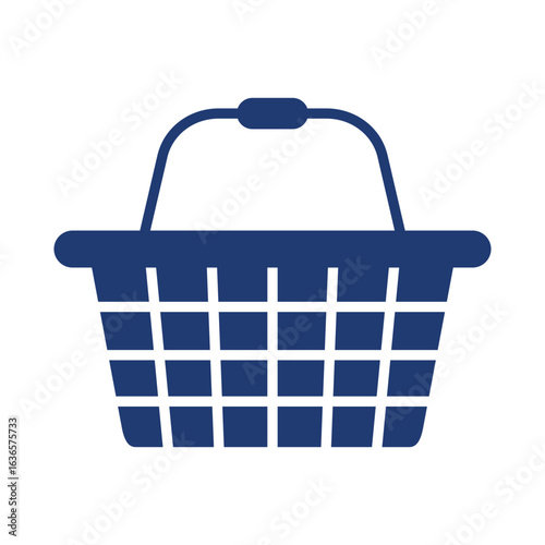 Shopping Basket Icon Vector Illustration Blue Version