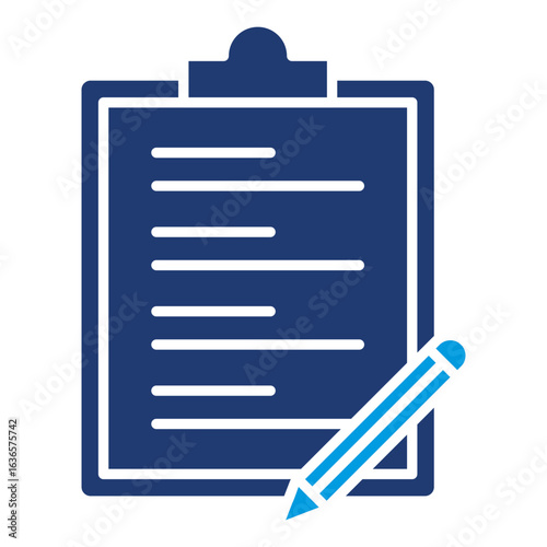 Note Icon Vector Illustration Blue Version