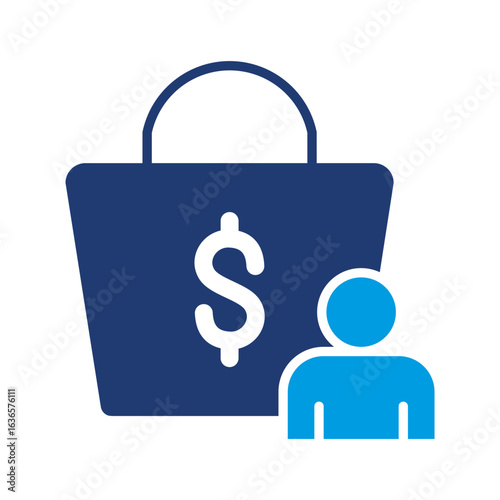 Buyer Icon Vector Illustration Blue Version